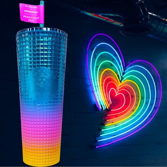Starbucks NWT Gradient Grid Cold Cup - Pride 2023 Tim Singleton - 24 oz 709 ml - Picture 13 of 13